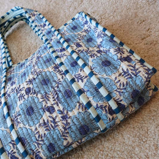 Blockprint Mini Totebag - アズール