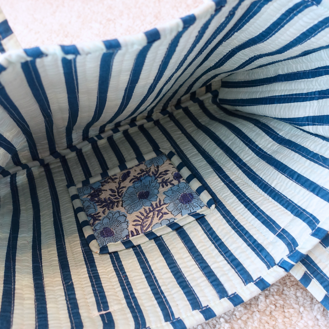 Blockprint Mini Totebag - アズール