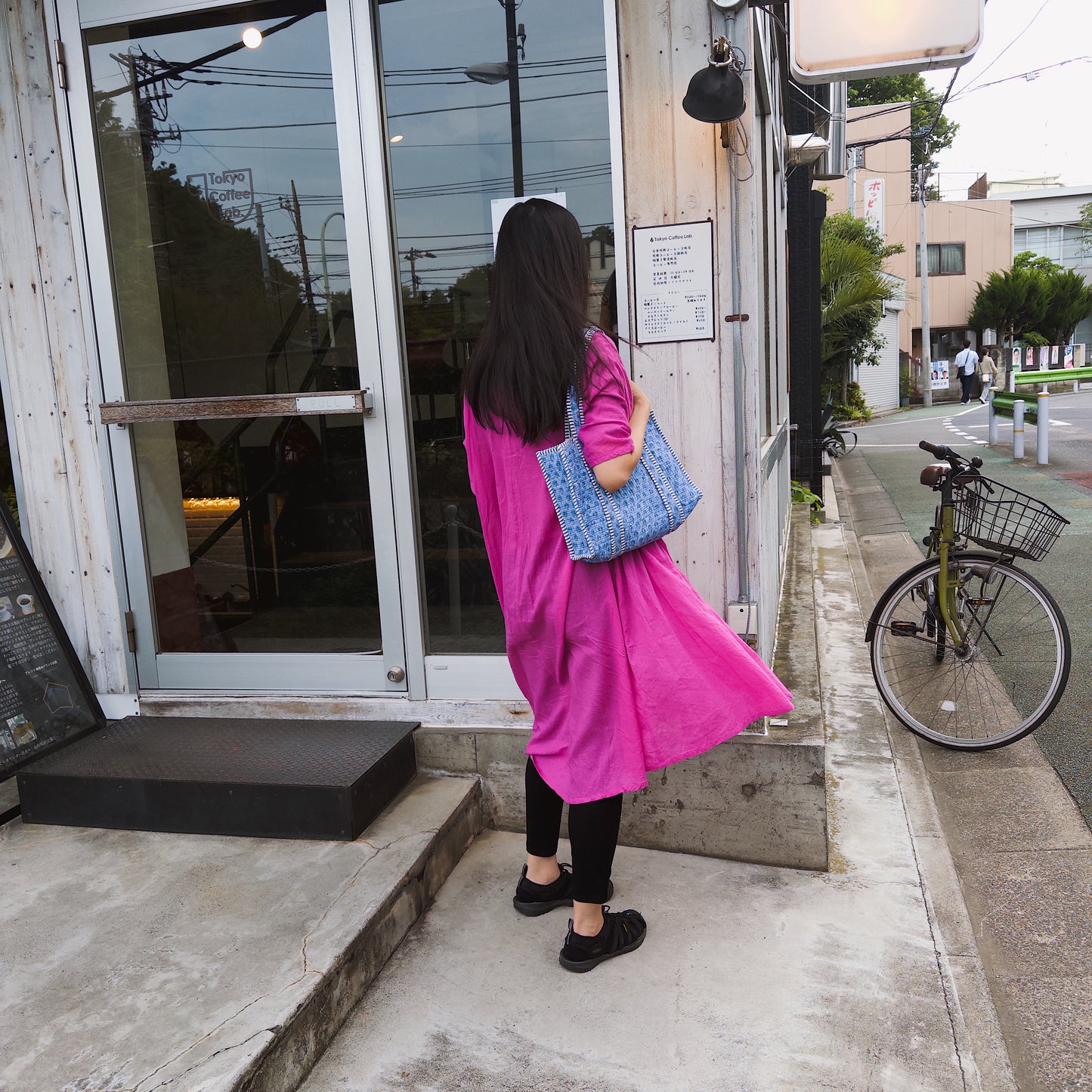 Blockprint Mini Totebag - ブルー