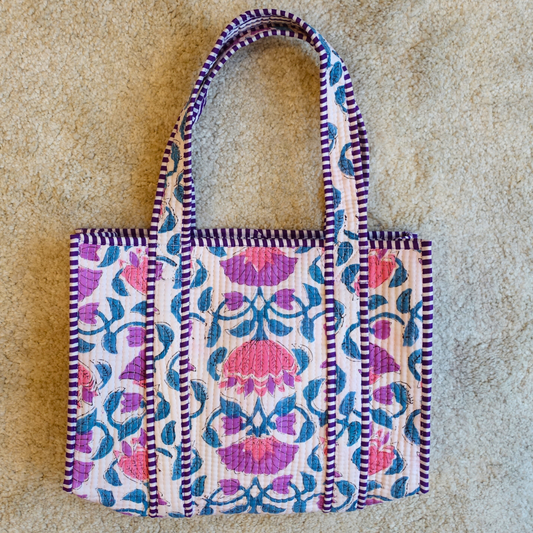 2/14(土) 20時販売開始！Blockprint Mini Totebag - ラベンダーピンク