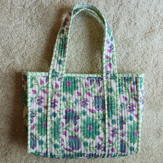 3/30 (月)20時販売開始！Blockprint Mini Totebag - バイオレットガーデン