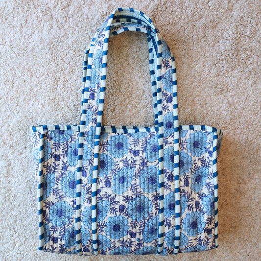 Blockprint Mini Totebag - アズール