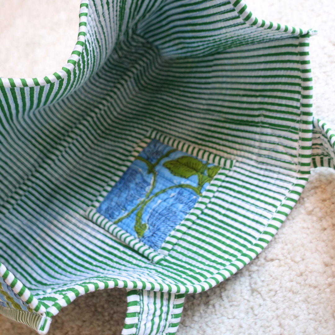 8/18 (月) 17時発売！Blockprint Mini Totebag - ターコイズブルー