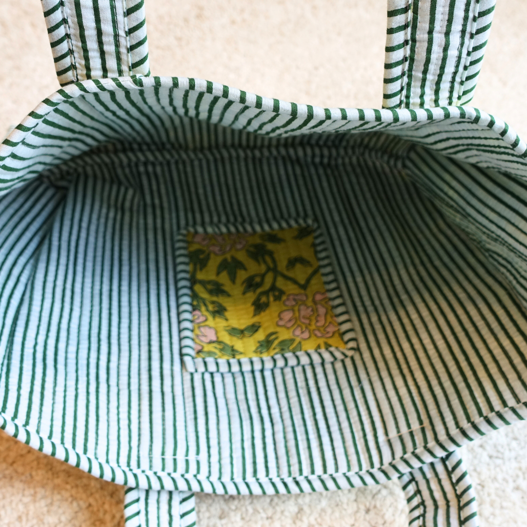 Blockprint Mini Totebag - レモンイエロー