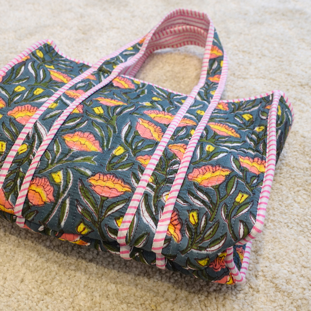 Blockprint Mini Totebag - ボタニカル