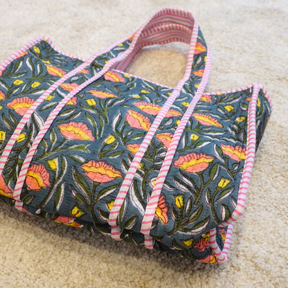 Blockprint Mini Totebag - ボタニカル