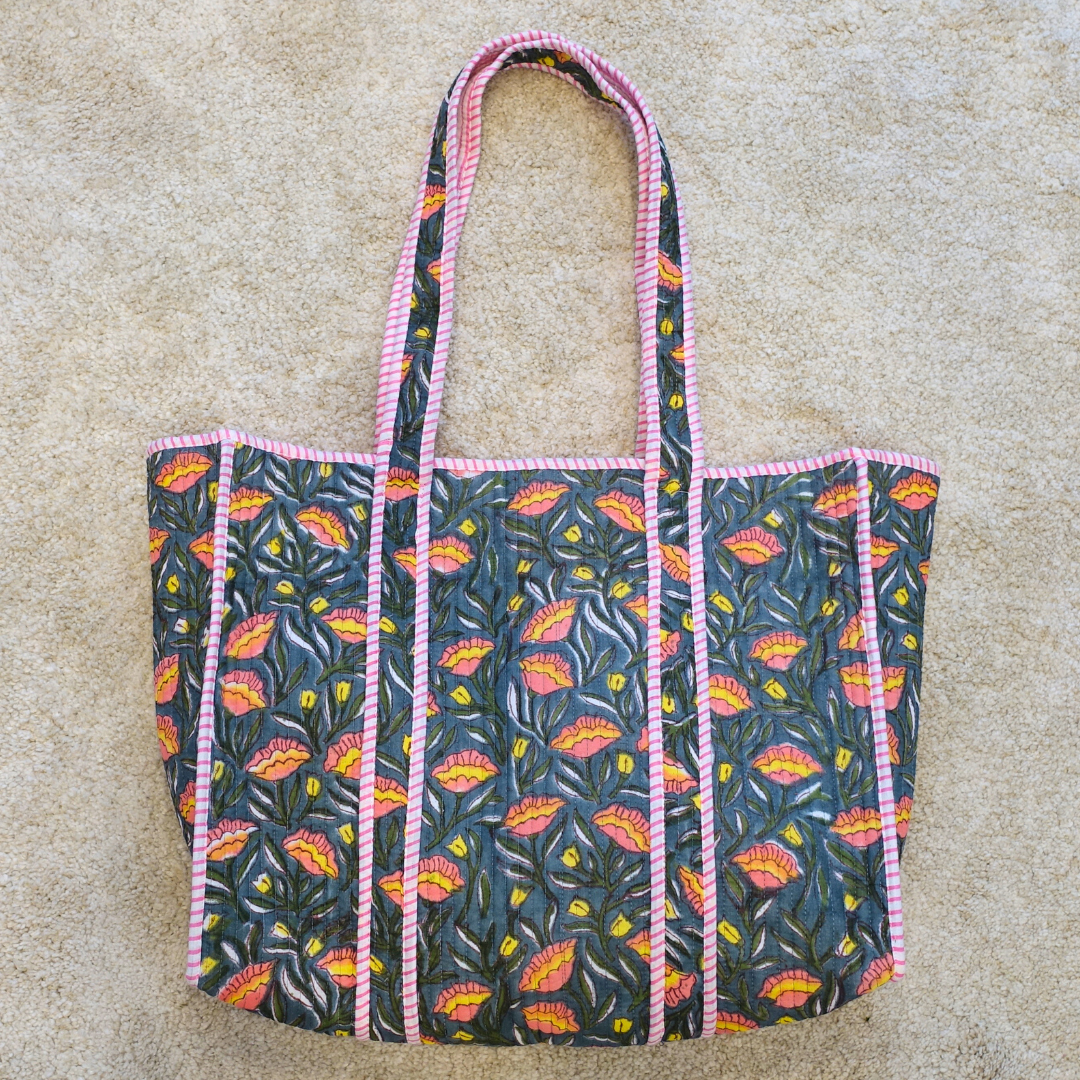 Blockprint Big Totebag - ボタニカル