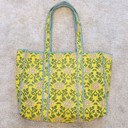 Blockprint Big Totebag - レモンイエロー