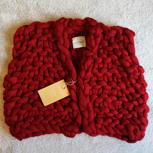 1月2日(金)発売！極太メリノ ニットベスト (Loomy) - レッド