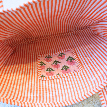 Blockprint Mini Totebag - ラブリーピンク
