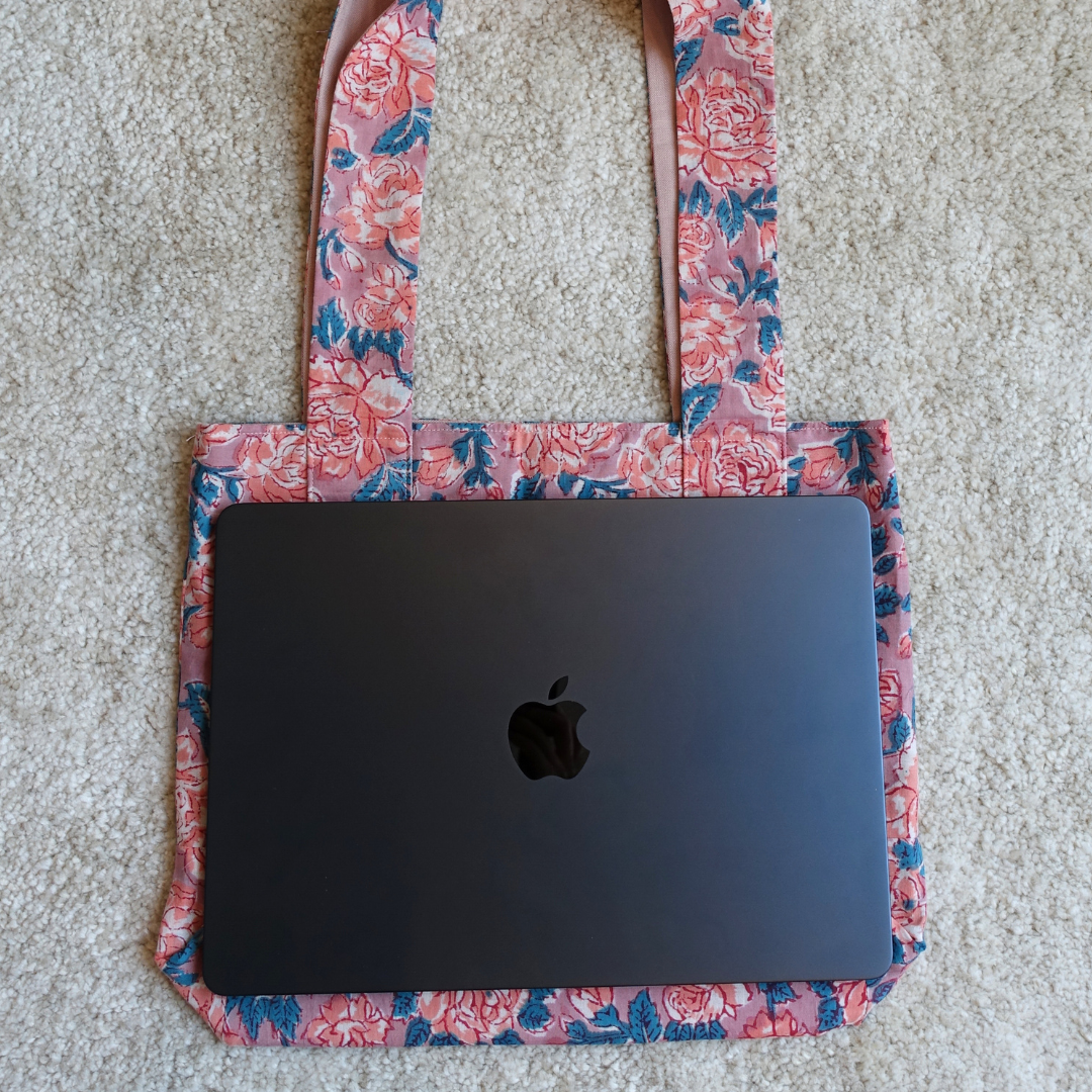 Blockprint Totebag (Handmede in Japan) - ピンク
