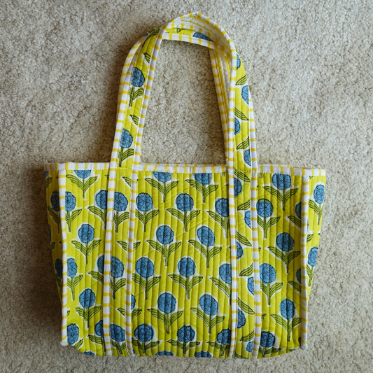 3/30 (月)20時販売開始！Blockprint Mini Totebag - ネオングリーン