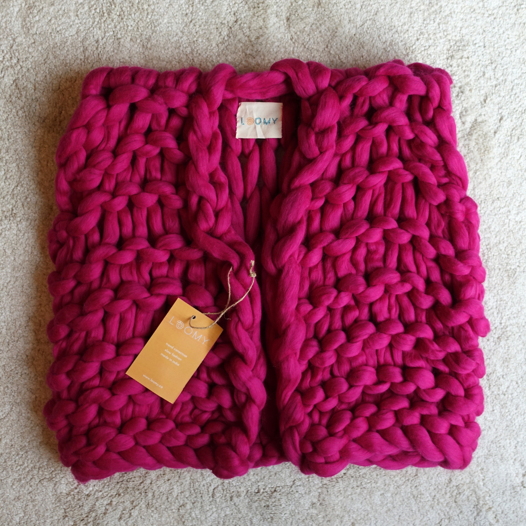 1月2日(金)発売！極太メリノ ニットベスト (Loomy) - ピンク