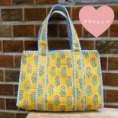 アウトレット！Blockprint Mini Totebag - イエローフローラル