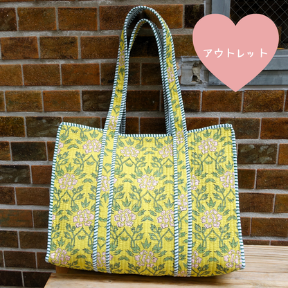 アウトレット！Blockprint Big Totebag - レモンイエロー