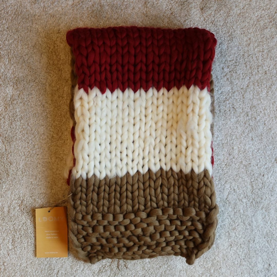 1月2日(金)発売！極太メリノ 手編みマフラー (Loomy) - レッド