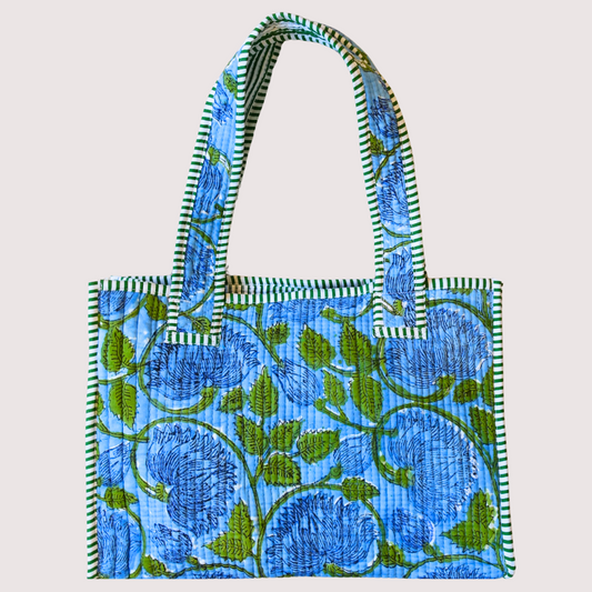8/18 (月) 17時発売！Blockprint Mini Totebag - ターコイズブルー