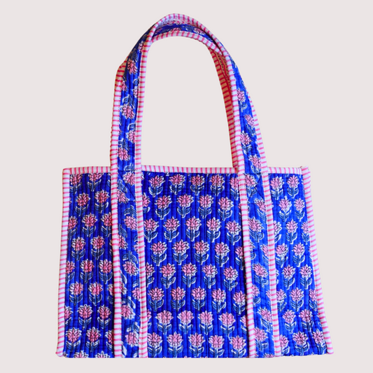 9/23 (火) 17時販売開始！Blockprint Mini Totebag - ラブリーブルー