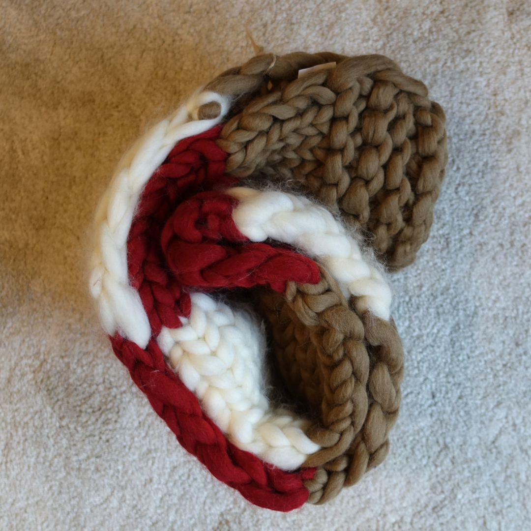 1月2日(金)発売！極太メリノ 手編みマフラー (Loomy) - レッド