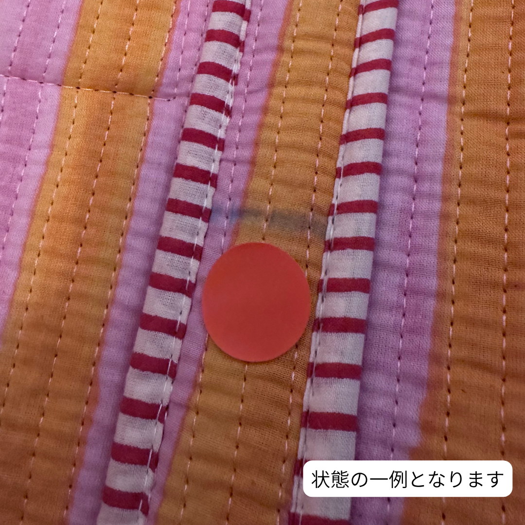 アウトレット！Blockprint Big Totebag - オレンジストライプ