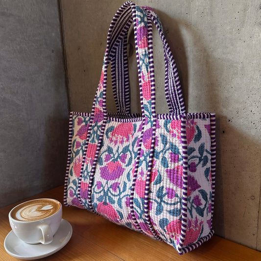 2/14(土) 20時販売開始！Blockprint Mini Totebag - ラベンダーピンク