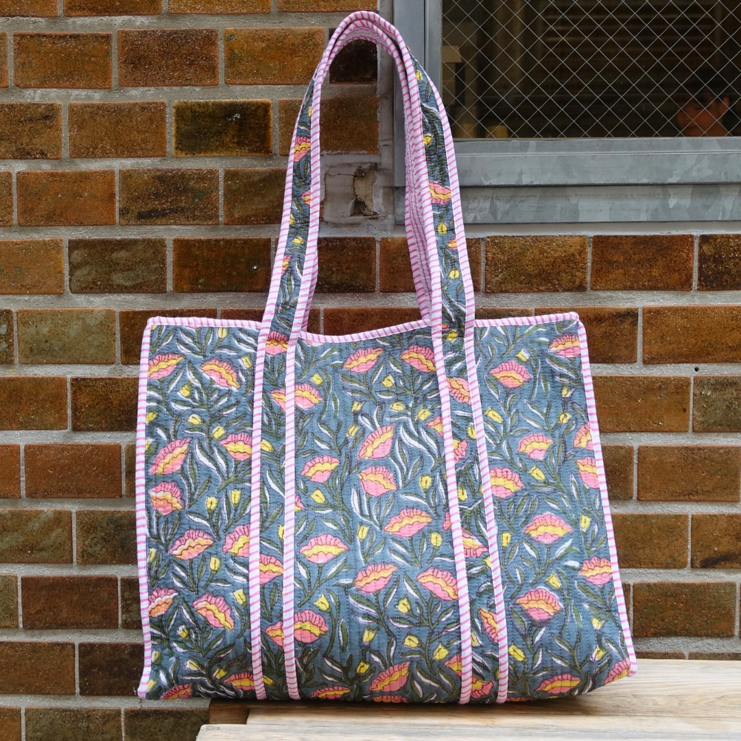 Blockprint Big Totebag - ボタニカル