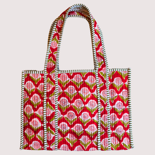 9/23 (火) 17時販売開始！Blockprint Mini Totebag - ベリーフラワー