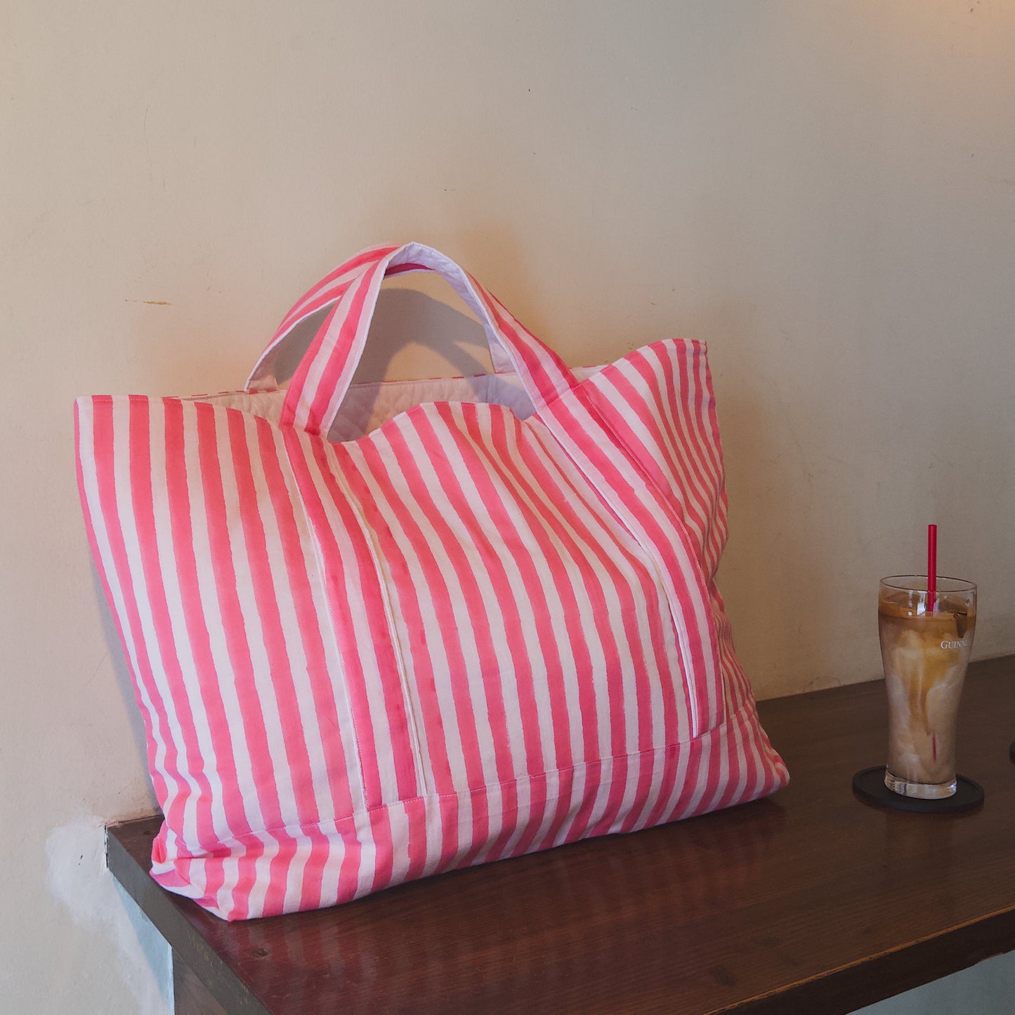 9/14 (日) 17時販売開始！Blockprint Big Totebag - キャンディストライプ