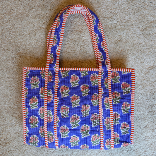 10/26 (日) 販売開始！Blockprint Mini Totebag - ネイビールージュ