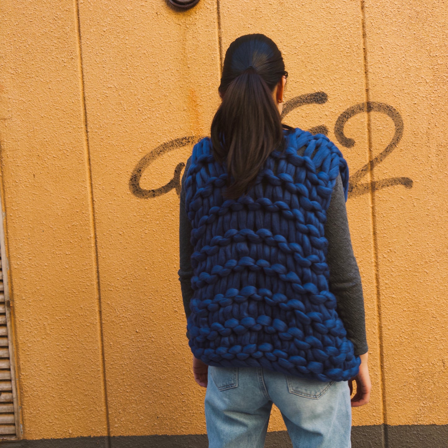 1月2日(金)発売！極太メリノ ニットベスト (Loomy) - ネイビー