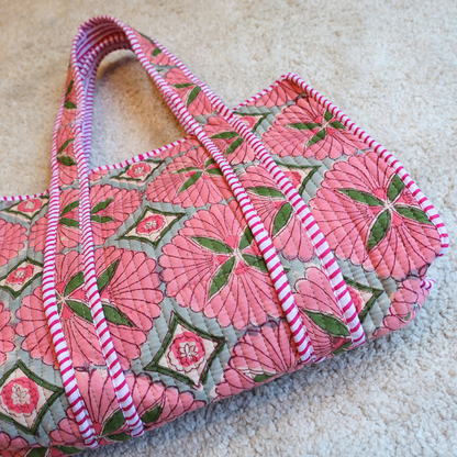 Blockprint Mini Totebag - レトロピンク