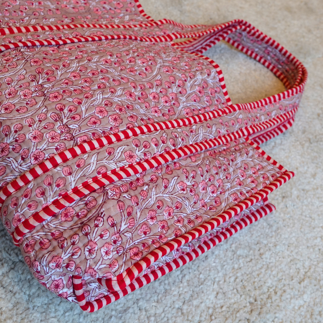 2/14(土) 20時販売開始！Blockprint Mini Totebag - チェリーブロッサム