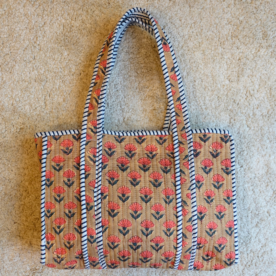 Blockprint Mini Totebag - スモーキーグリーン