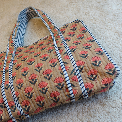 Blockprint Mini Totebag - スモーキーグリーン
