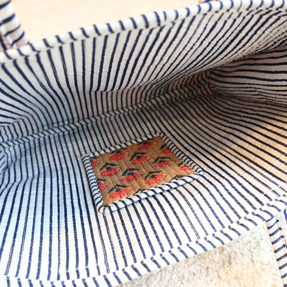 Blockprint Mini Totebag - スモーキーグリーン