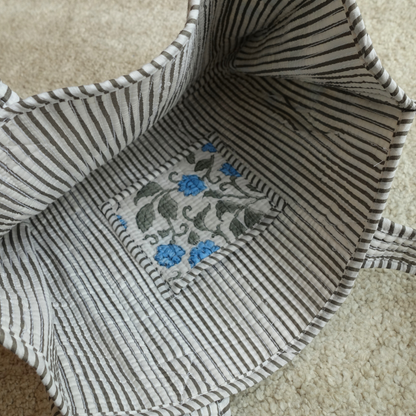 Blockprint Mini Totebag - アクアガーデン