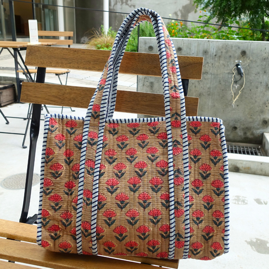 Blockprint Mini Totebag - スモーキーグリーン