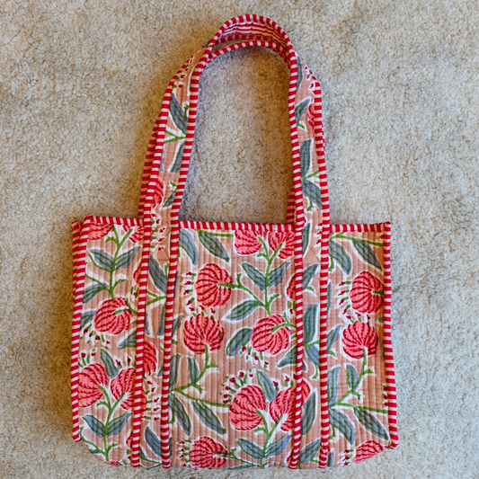 2/14(土) 20時販売開始！Blockprint Mini Totebag - ブルーミングピンク