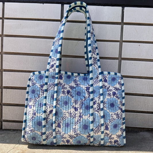 Blockprint Mini Totebag - アズール