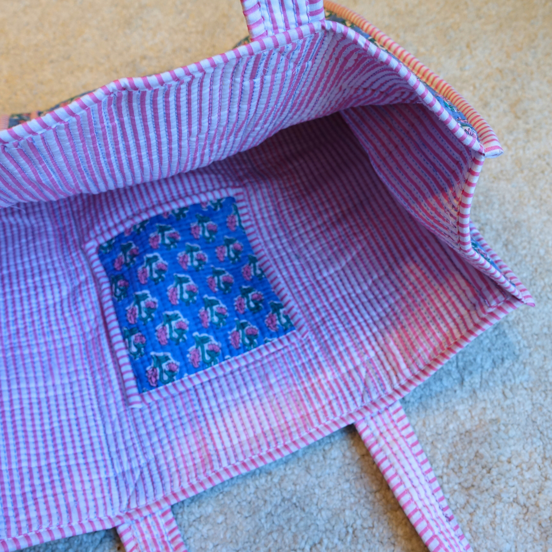 Blockprint Big Totebag - すずらんブルーム