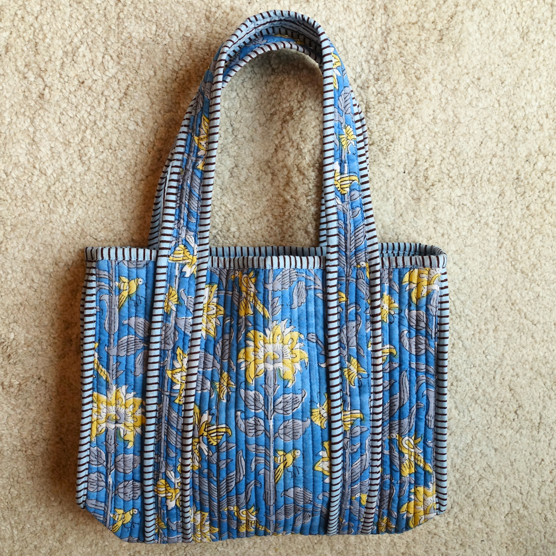 1/24 (土) 17時販売開始！Blockprint Mini Totebag - サニーブルー