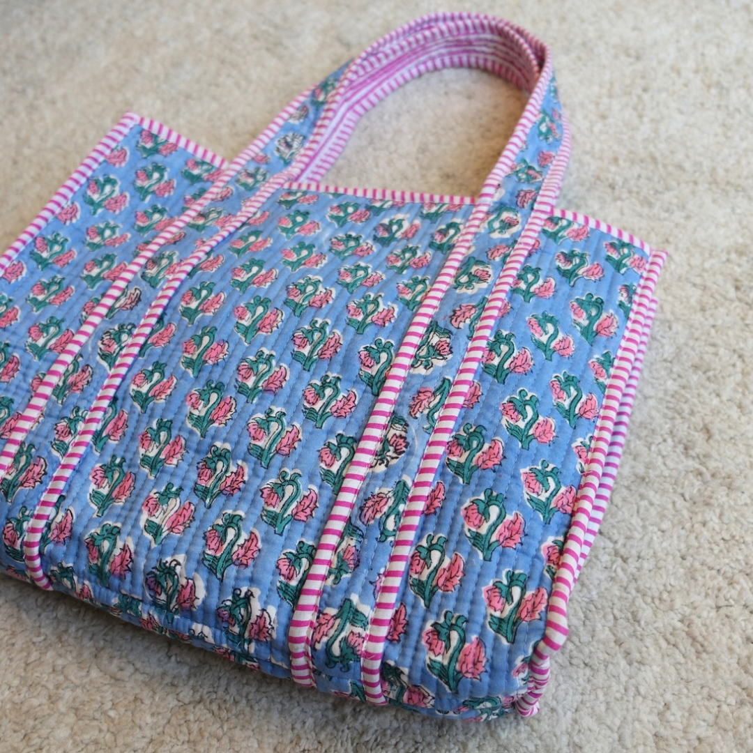 新作！Blockprint Mini Totebag - すずらんブルーム