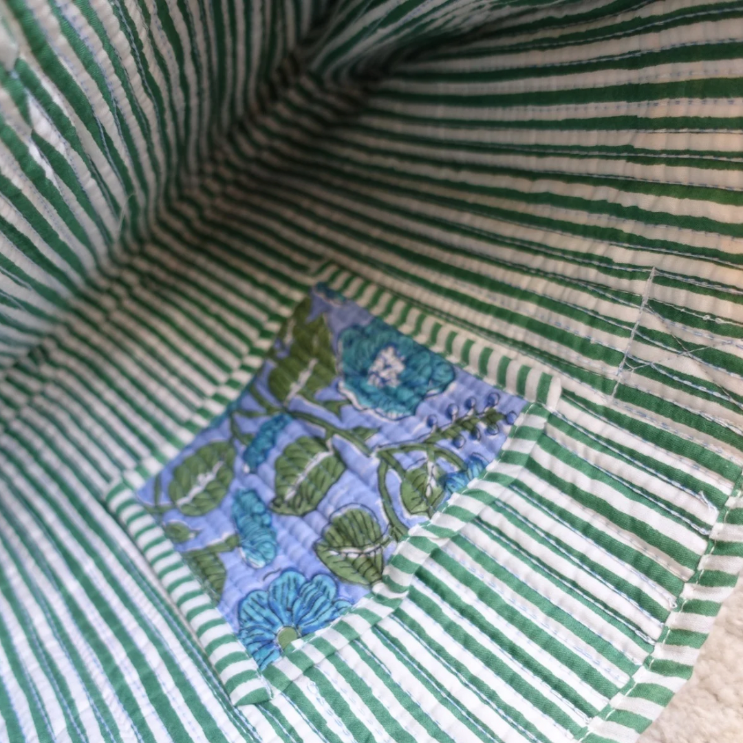 10. 新作！Blockprint Mini Totebag - ブルーガーデン