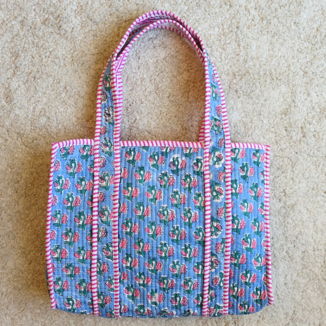 新作！Blockprint Mini Totebag - すずらんブルーム