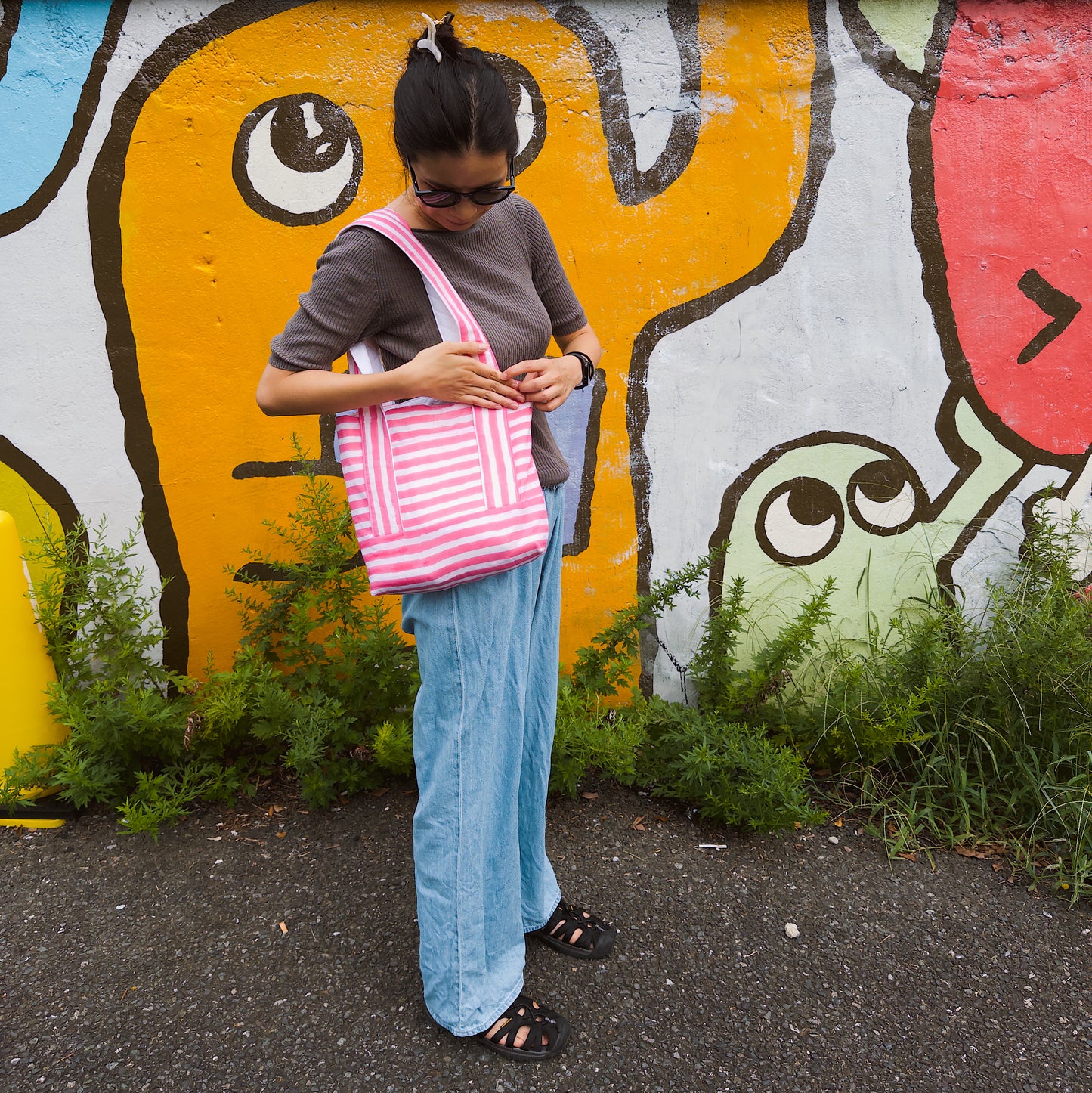 9/14 (日) 17時販売開始！Blockprint Totebag - キャンディストライプ