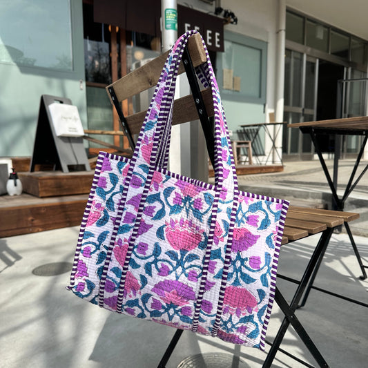 2/14(土) 20時販売開始！Blockprint Mini Totebag - ラベンダーピンク