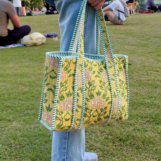 再入荷！Blockprint Mini Totebag - レモンイエロー
